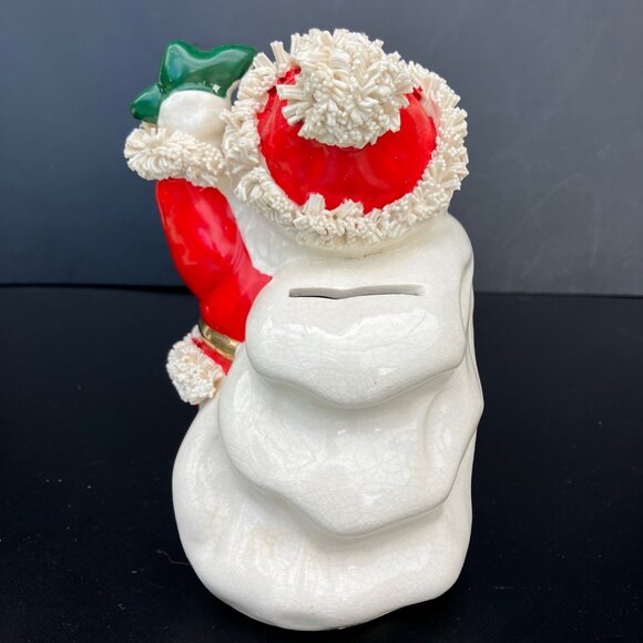 Lefton Ceramic Santa Spaghetti Trim Coin Bank - Picture 7 of 13